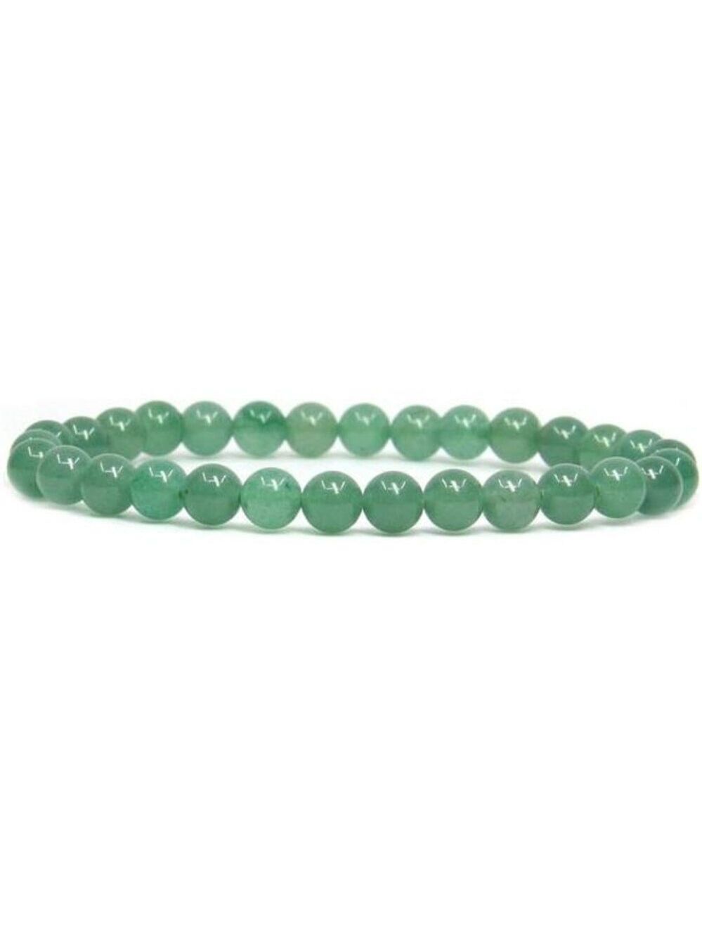 Handmade Gemstone Bracelet 6mm Round Beads Stretch Bracelet Unisex Jewelry Green